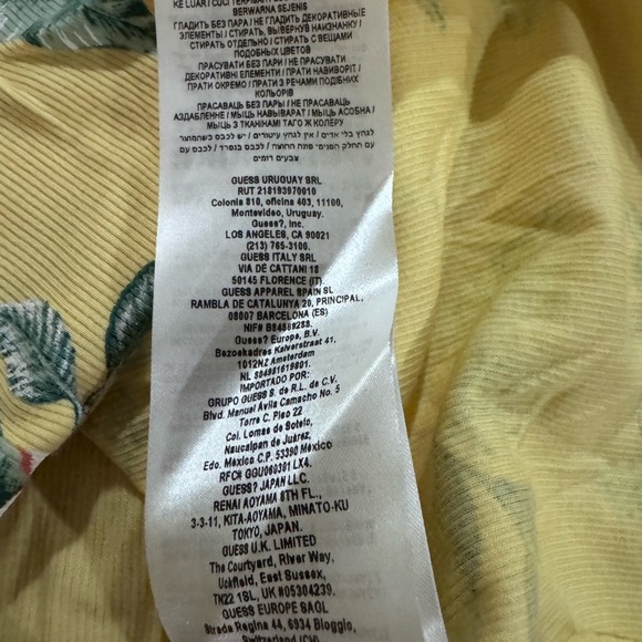 Guess Yellow Top with Green Floral Accents - Picture 5 of 9